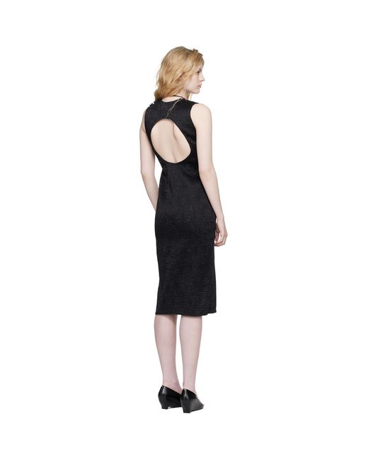 Super Yaya Black Open Back Midi Dress