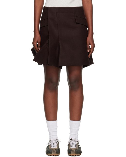 Sacai Black Wool Melton Miniskirt