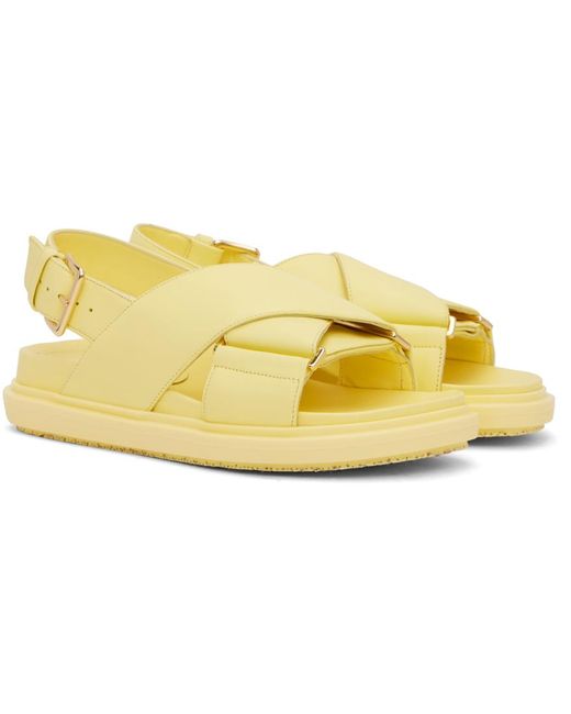 Marni Black Yellow Fussbett Sandals