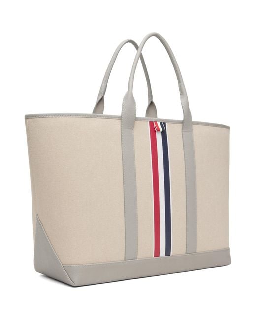 Thom Browne Natural Rwb Stripe Medium Tool Tote