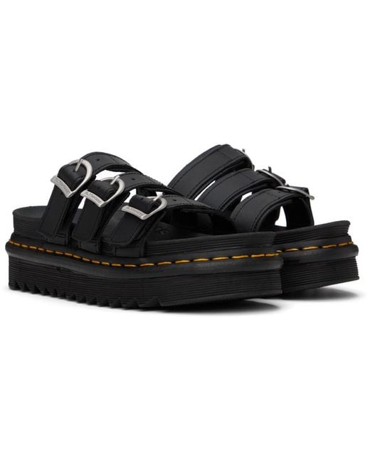 Dr. Martens Black Blaire Leather Slide Sandals
