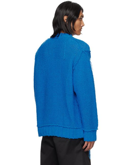Sacai Blue Loose Thread Sweater for men