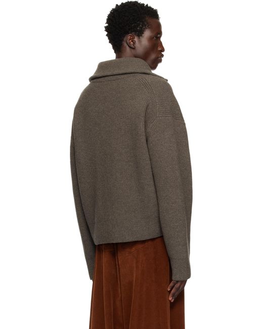 Studio Nicholson Black Sandos Knit Sweater for men