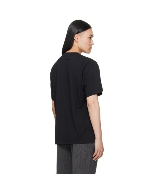 MM6 by Maison Margiela Black Overdyed Jersey T-Shirt for men