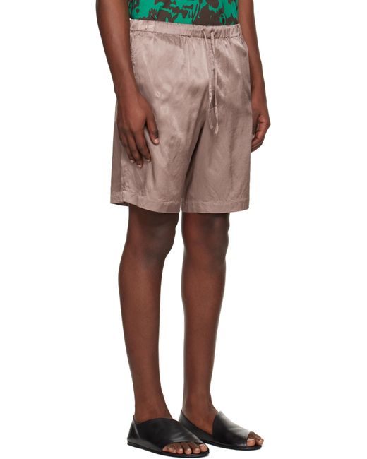 Dries Van Noten Multicolor Taupe Viscose Cotton Shorts for men