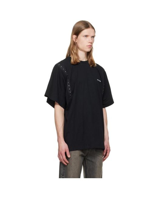 we11done Black Hook & Eye T-Shirt for men