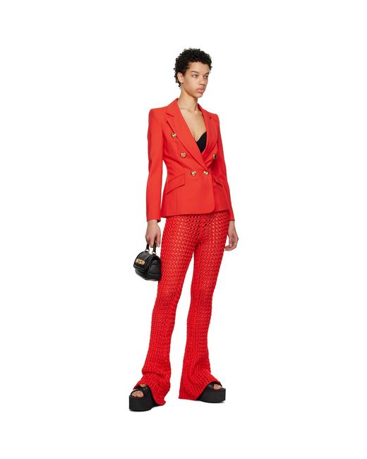 Moschino Red Heart Buttons Blazer