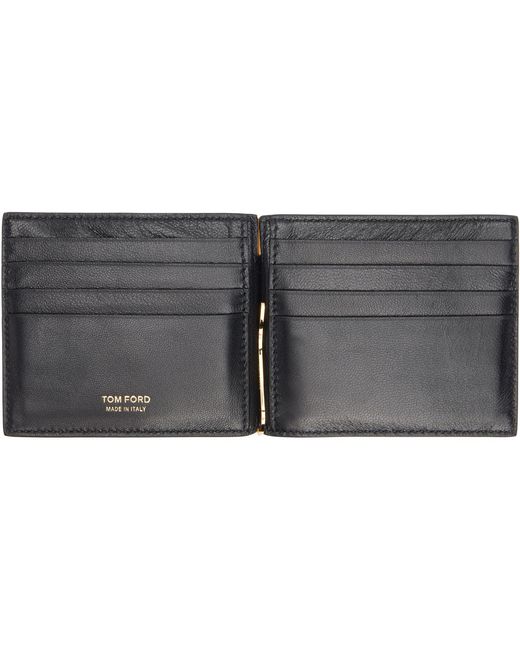 Tom Ford Black Exotic Line Money Clip Wallet for men