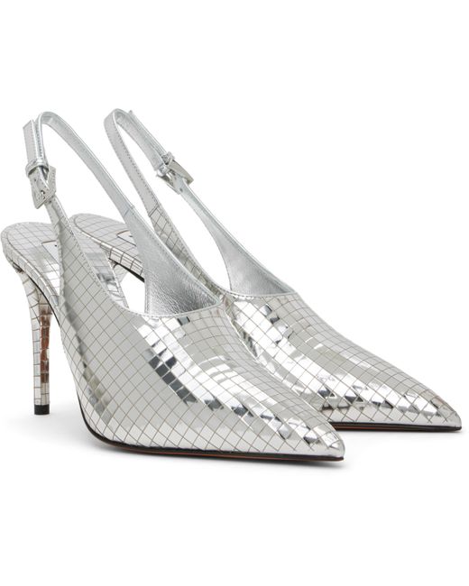 Alaïa White Art Deco Slingback Heels