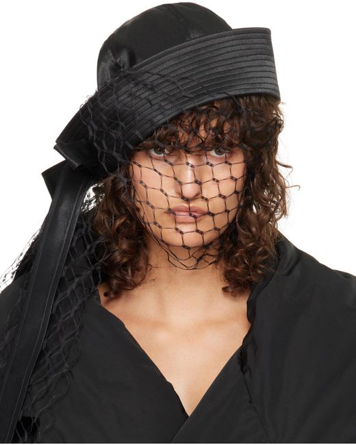 VAQUERA Black Satin Sailor Bucket Hat