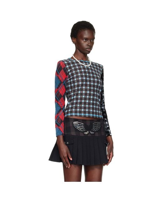 Chopova Lowena Black Par Flocked Mesh T-Shirt