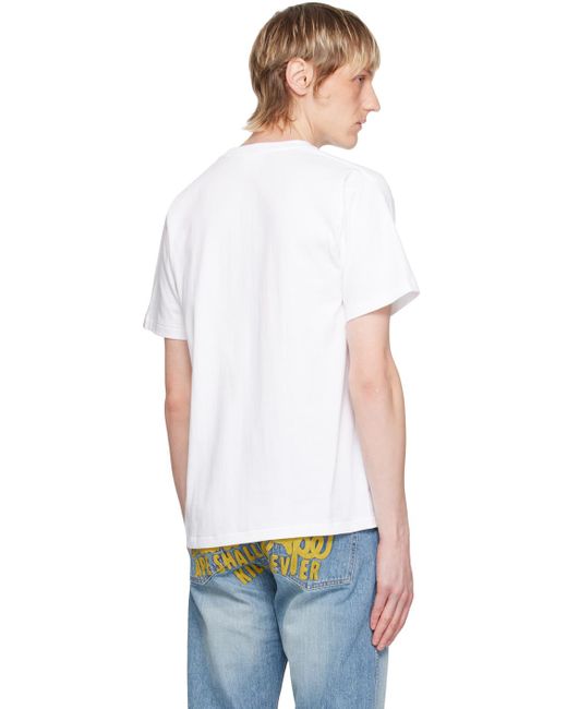 T-shirt blanc à logo de style collégial à motif camouflage A Bathing Ape pour homme en coloris White