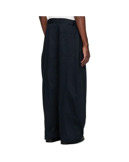 SAGE NATION Black Box Pleat Trousers for men