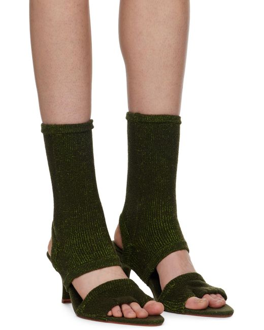 Isa Boulder Green Ssense Exclusive Heeled Sandals