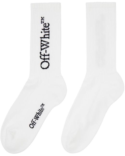 Off-White c/o Virgil Abloh White Off- Big Logo Bookish Mid Calf Socks