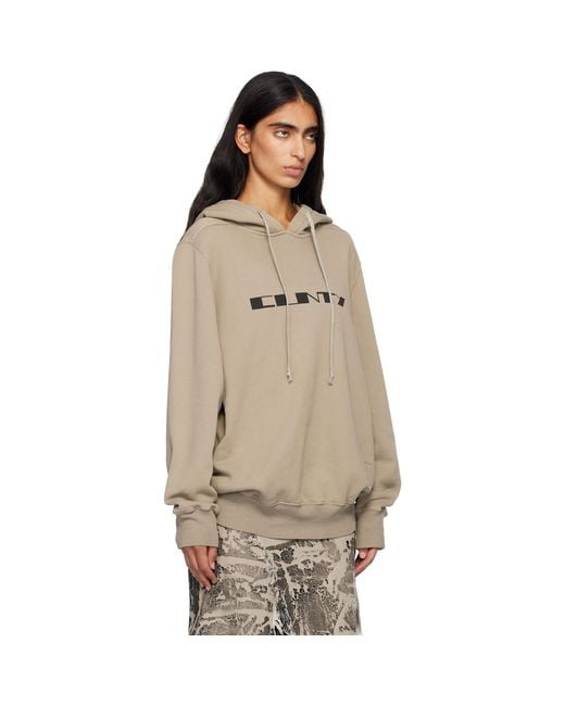 Rick Owens Natural Taupe Concordians Oversized Hoodie