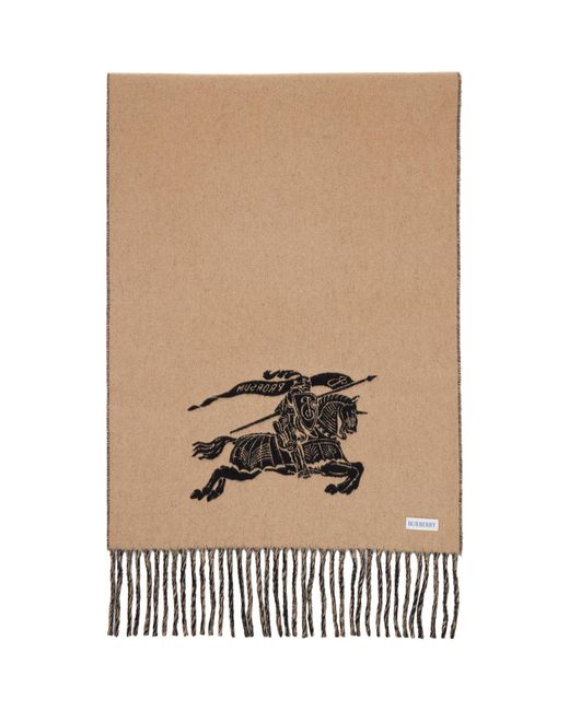 Burberry Black Reversible Knight Cashmere Scarf