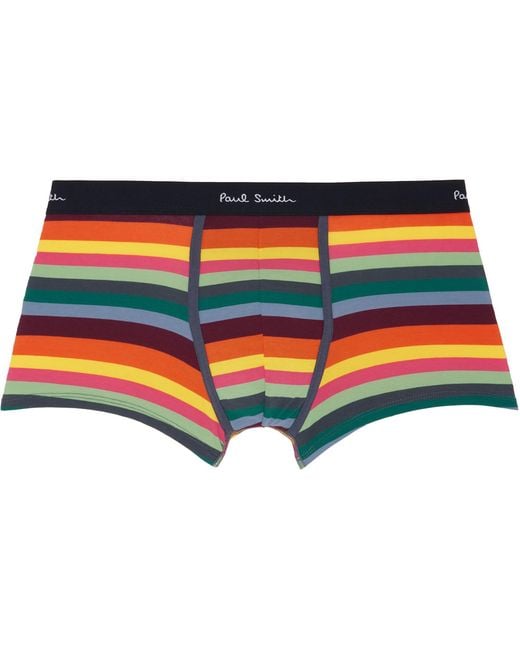 Paul Smith Black Seven-pack Organic-cotton 'artist Stripe' Mixed Boxer Briefs for men