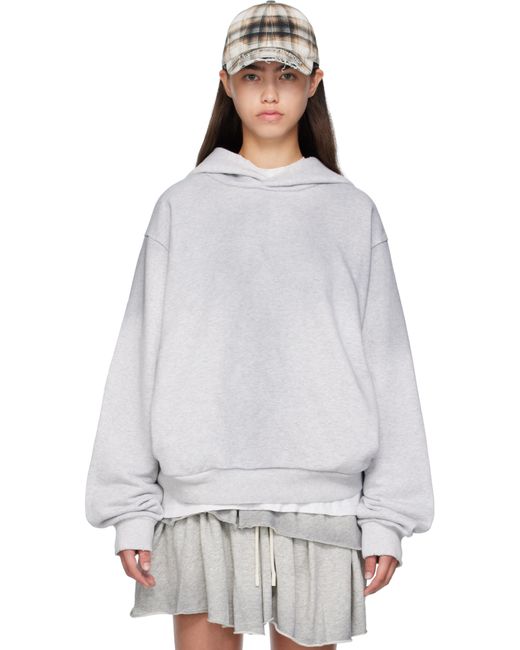 Acne グレー ロゴ フーディ White