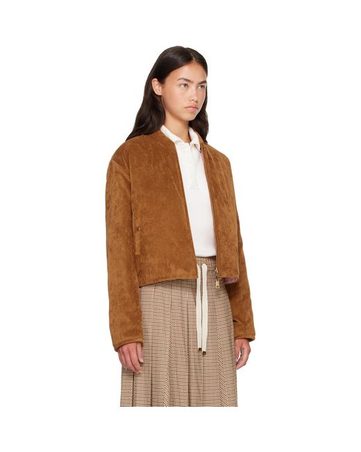 Moncler Brown Tan & Blageon Corduroy Reversible Down Jacket