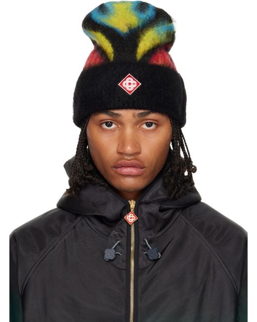 CASABLANCA Fluffy Flame Beanie in Black for Men | Lyst UK