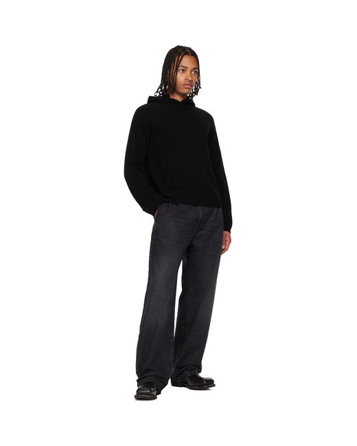 Our Legacy Black Knitted Hoodie for men