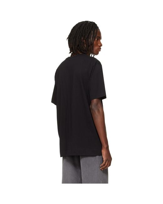 Dries Van Noten Black Regular Fit Cotton T-Shirt for men