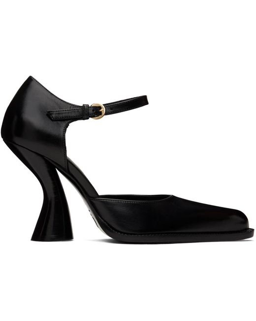 Dries Van Noten Black Leather Heeled Sandals