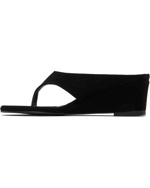 LE17SEPTEMBRE Black Suede Wedge Heeled Sandals