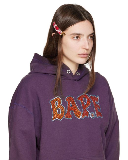 A Bathing Ape Abc Camo Hair Clip in Purple | Lyst