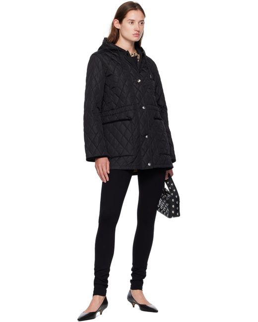 Burberry Black Quilted Nylon Coat