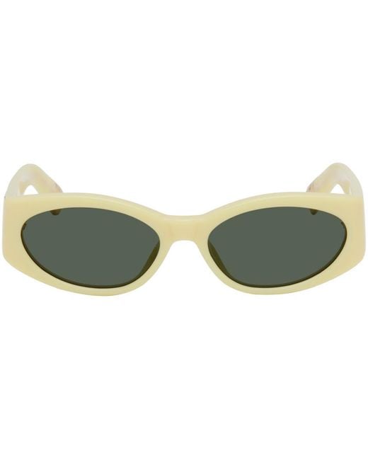 Jacquemus Green Yellow 'les Lunettes Ovalo' Sunglasses for men