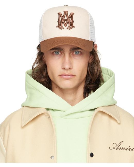 Amiri Natural Two Tone 'ma' Trucker Cap for men