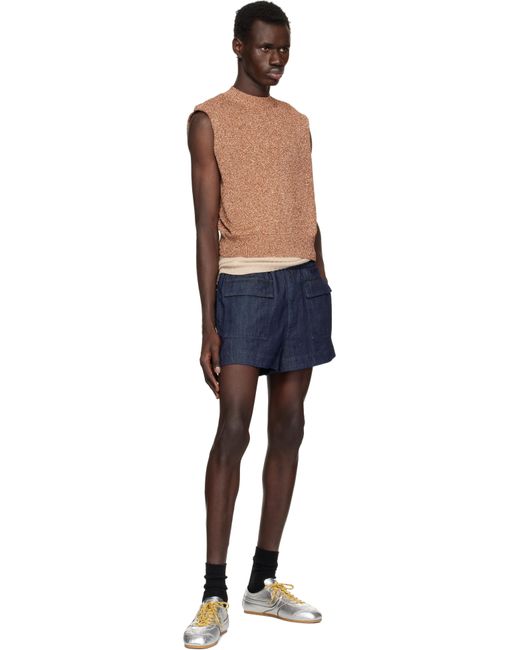 Short Bleu Marine En Denim À Cordon Coulissant Dries Van Noten pour homme en coloris Blue