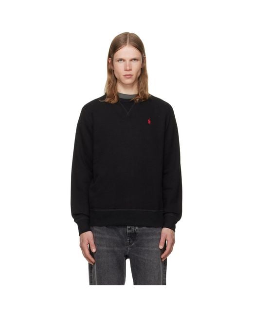 Polo Ralph Lauren Black 'The Rl Fleece' Sweatshirt for men