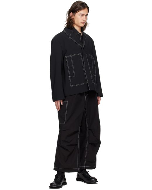 Pantalon cargo noir à cordons coulissants Sunnei pour homme en coloris Black