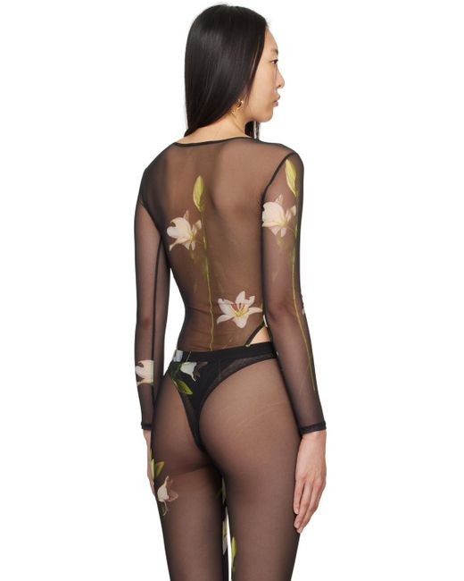 Puppets and Puppets Black Carly Bodysuit