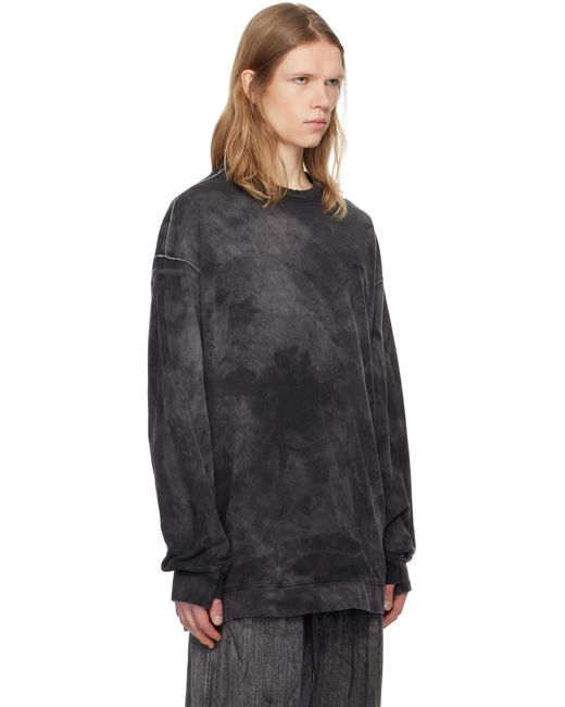 メンズ Juun.J ブラック New Dyeing 長袖Tシャツ Black
