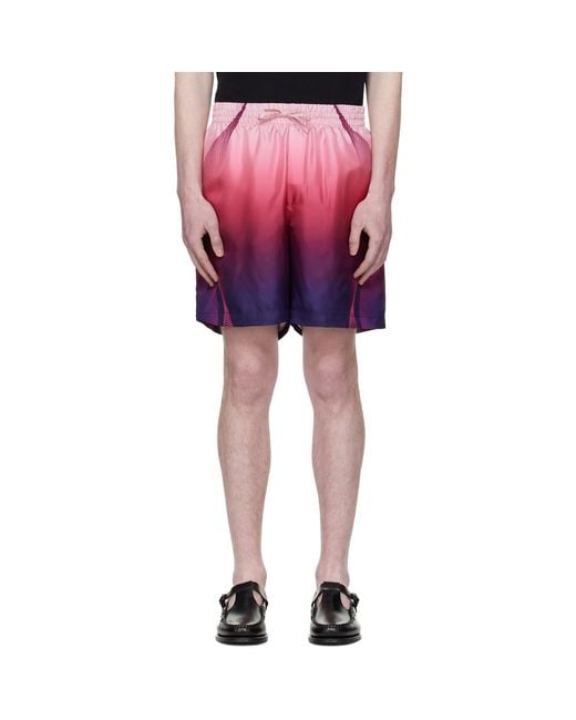 Casablanca Red Gradient Silk Shorts for men