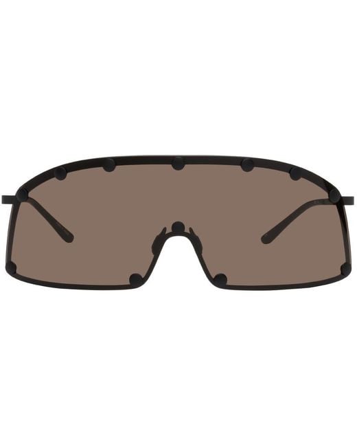 Rick Owens Black Shielding Sunglasses