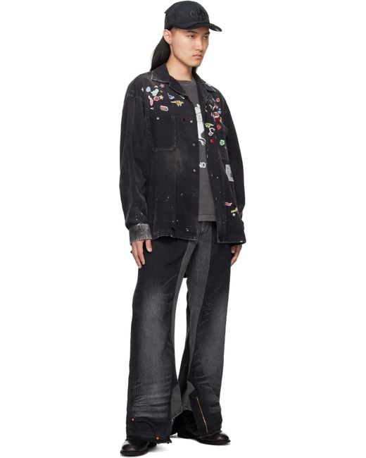 トップス Maison MIHARA YASUHIRO CORDUROY STICKER Maison Mihara Yasuhiro Sticker Printed Corduroy Shirt in