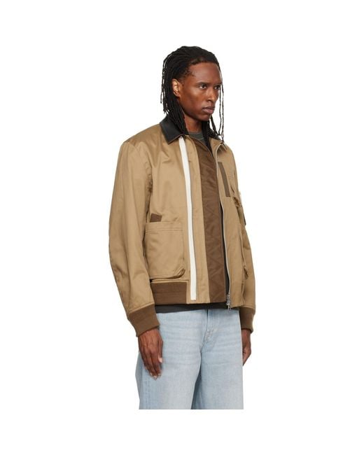 Sacai Metallic Cotton Chino Bomber Jacket for men