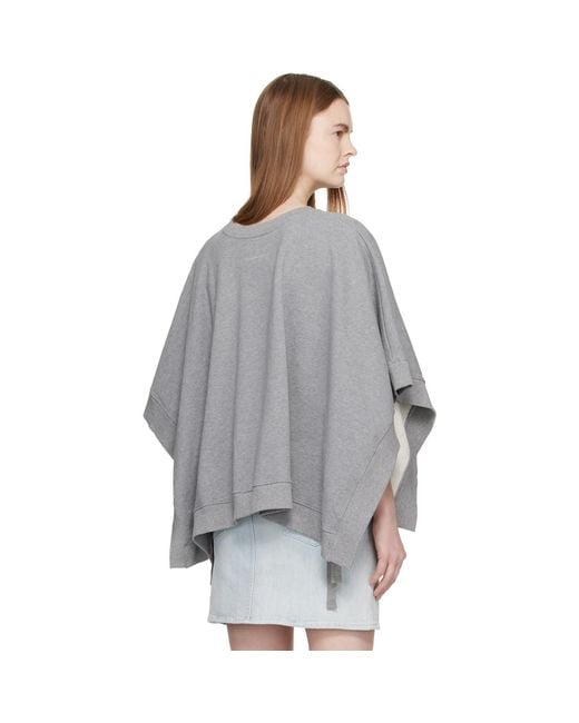 MM6 by Maison Margiela Gray Unbrushed Cotton Sweatshirt