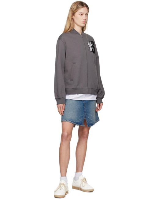 MM6 by Maison Martin Margiela Blue Asymmetric Denim Midi Skirt