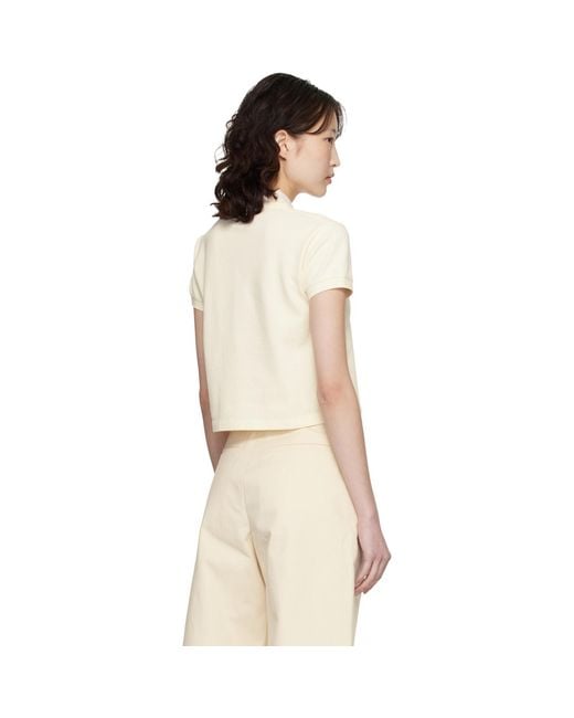 Maison Kitsuné Natural Off- Baby Fox Cropped Polo
