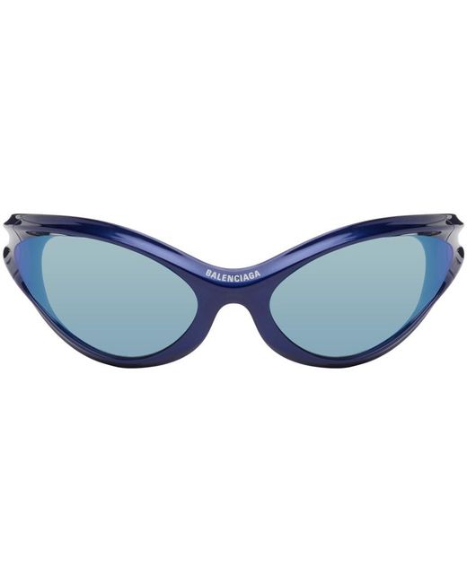 Balenciaga Blue Dynamo Round Sunglasses for men
