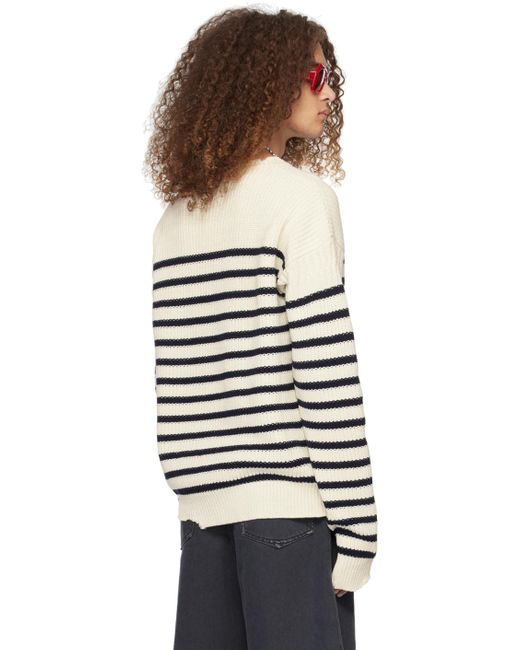 Marni Black Off-white Striped Sweater for men