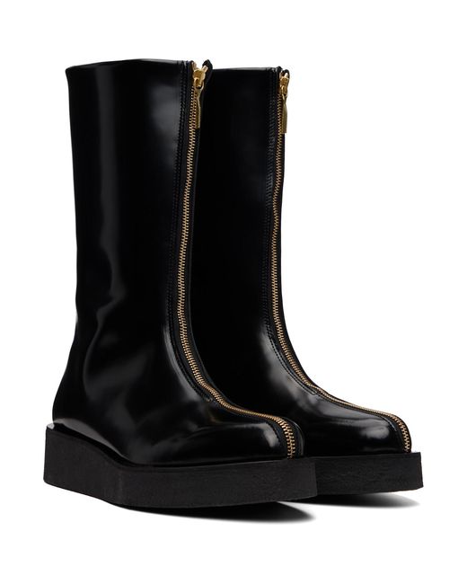 Ernest W. Baker Black Zipp Boots for men
