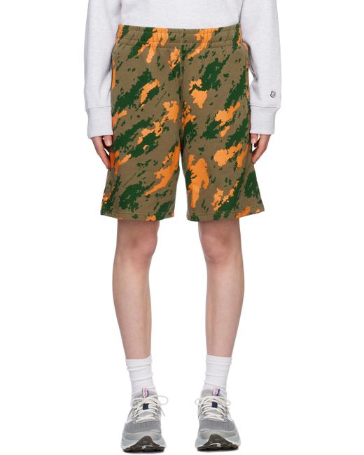 BBCICECREAM Yellow Khaki Camo Print Shorts