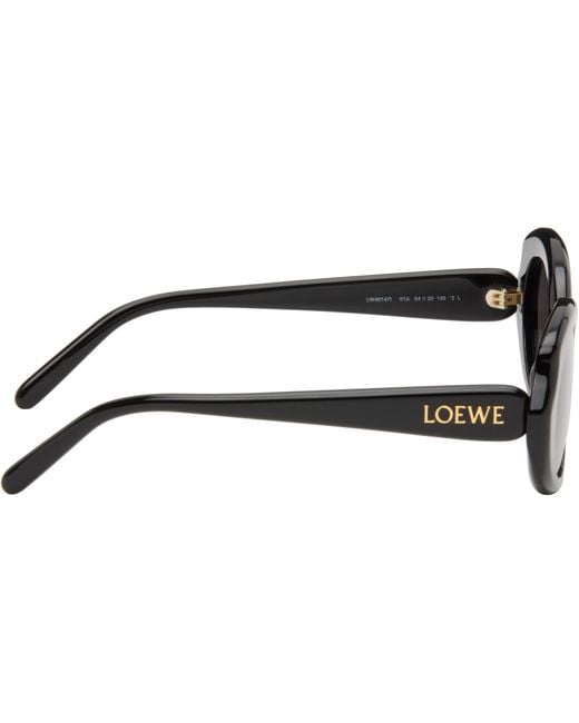 Loewe Black Mini Oval Slim Sunglasses